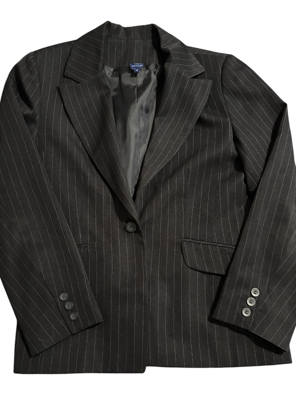 🧳Tailored Black Pinstripe Women's Blazer - Single-Button